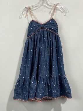 Zimmermann Navy Blue Polka Dot Sundress with Pink Accents